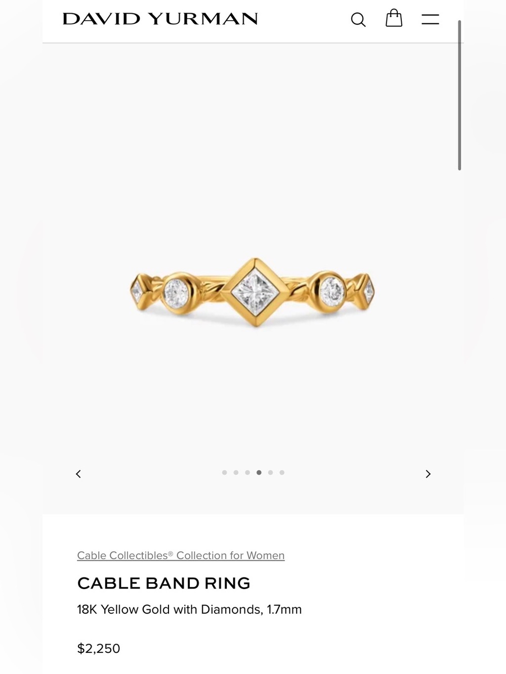 NWOT David Yurman Cable Band Ring - Picture 6 of 7
